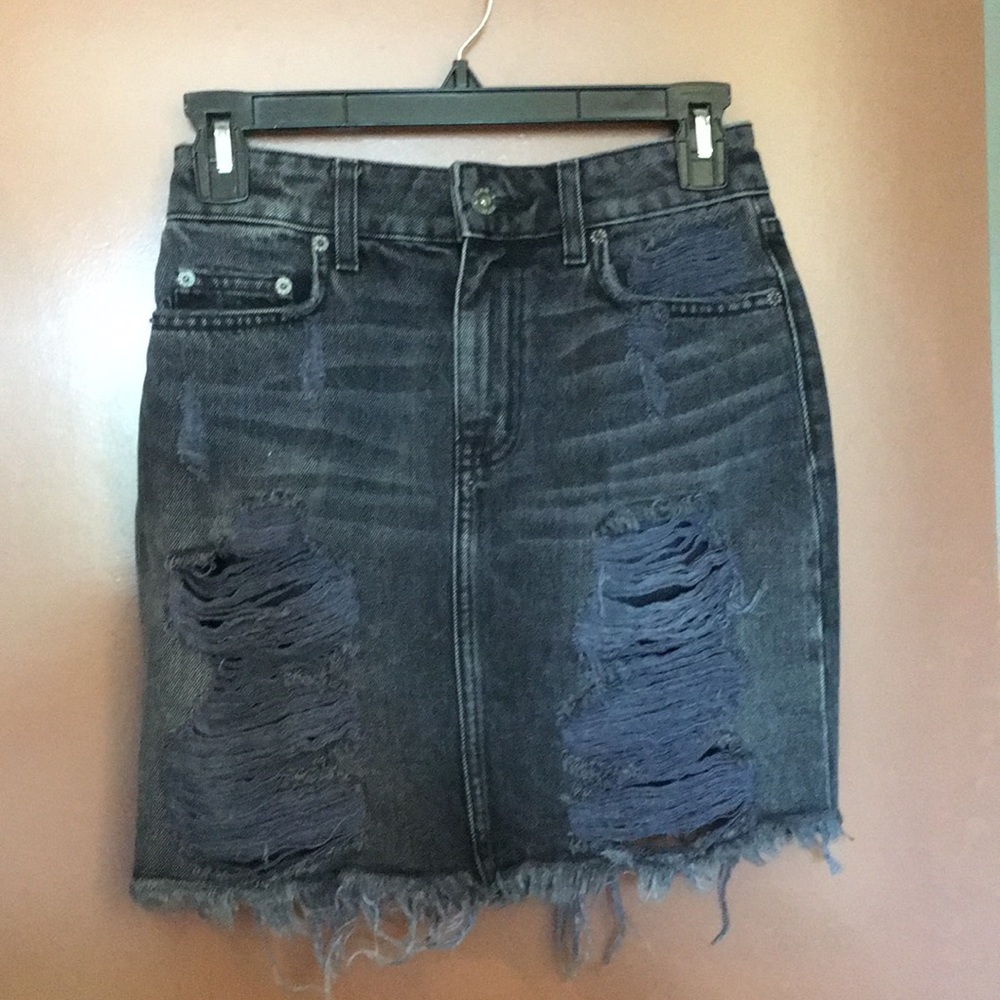 LF black high waisted denim skirt NWT